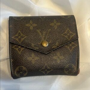 Louis Vuitton Luxury Brown Monogram Wallet double sided vintage